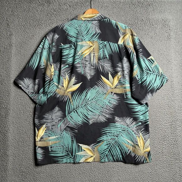 Reyn Spooner Shirt Mens L Regency Silk Jacquard Loop Collar Hawaiian Palm - Picture 5 of 12